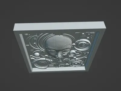 RETRO ART WALL POTRAT 3D print model