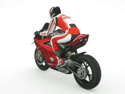 2019 Ducati Panigale V4 R Low-poly 3D model