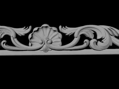 mirror gold ornate frame 3D model 3