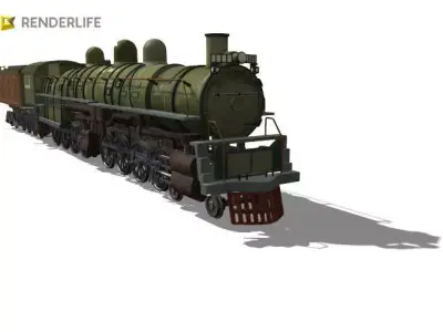 4-6-2 Steam Locomotive 3D model