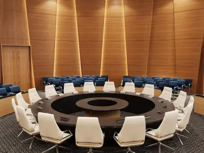 Luxury Round Conference Room 3D model