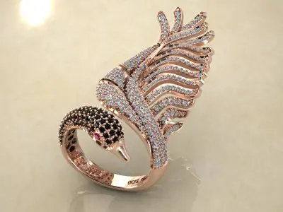 swan ring 3D print model