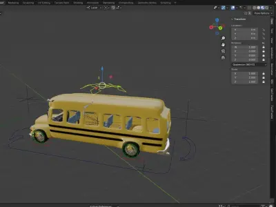 bus cartoony stylized rigged  3d model  3D model