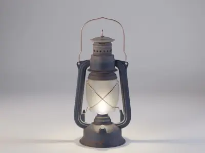 Old Pressure Kerosene Lamp Low-poly 3D model