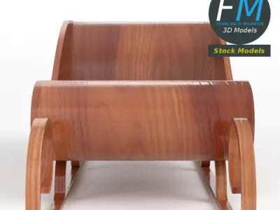 Wooden sledding 3D model