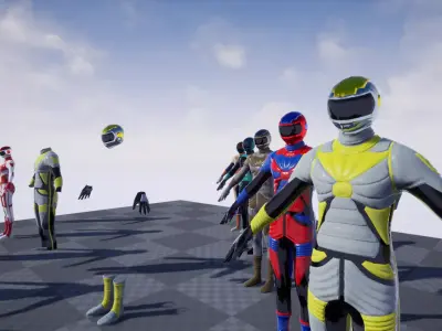 AdrenalineMaleSuit group of people Low-poly 3D model
