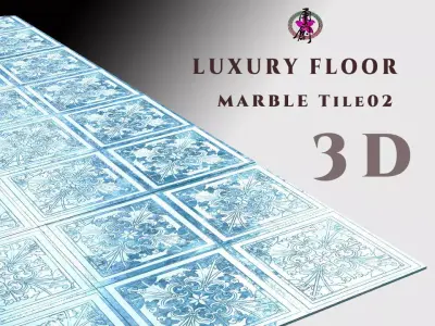 Luxury Floor - Marble Tiles 02 Low-poly 3D model