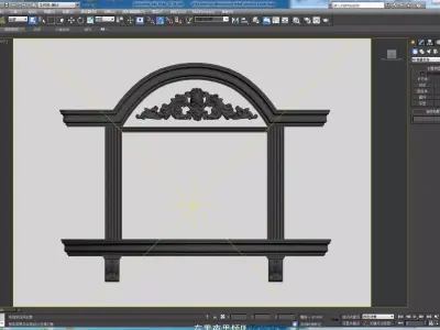 Villa exterior wall relief window frame Exterior Window 3D model 3D model