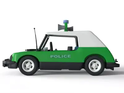 Classic Police Car Low-poly 3D model