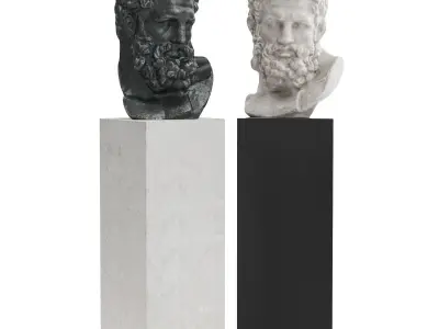 Hercules head bust Low-poly 3D model