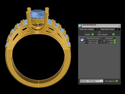 Women ring jewelry fashion model in Asia R70 3D model