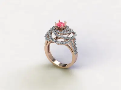 R215 diamond ring cad file design  3D model