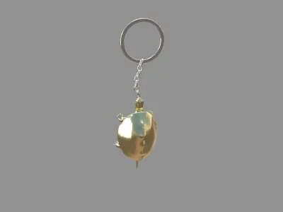 Turtle keychain golden 3D model