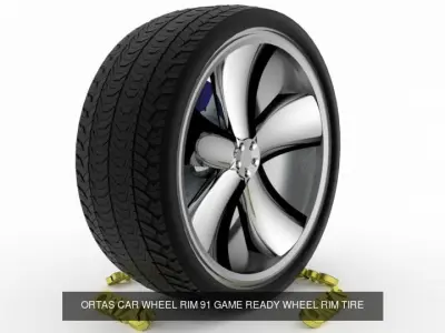 ORTAS CAR WHEEL RIM 91-92 GAME READY WHEEL 3D Model Pack