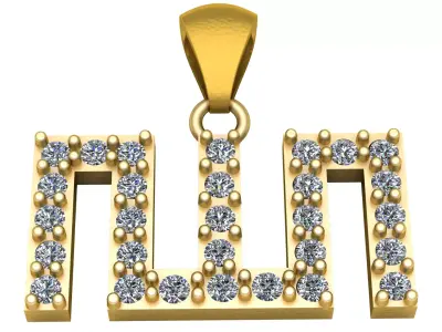 VARSITY INITAL PENDANT 3D PRINTABLE MODEL 3D print model