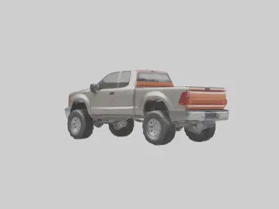 Heavy Duty Pickup Truck model Low-poly 3D model