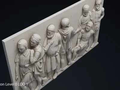 Bas Relief df1 Low-poly 3D model