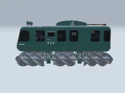 Auger train with spikes Free low-poly 3D model