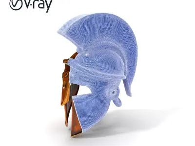 Ancient Greek Spartan Helmet D Model Pack Low-poly 3D model