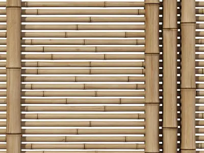 Bamboo branch wall panel 3D model