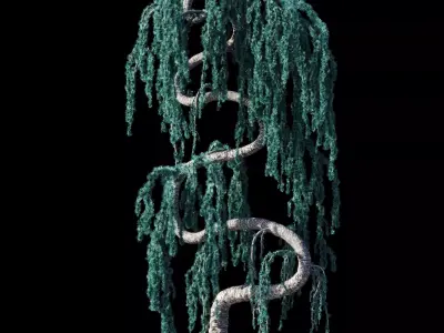 Cedrus Atlantica Glauca Pendula Zigzag Cedar 3d model 3D model