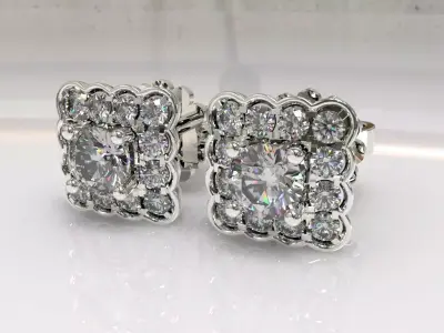 Timothes Diamond Earing 3D JewelryModel  Printable 3D 3D print model