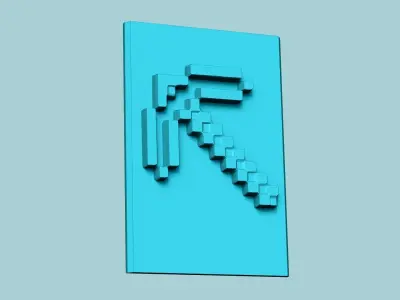 Stamp 86 - Minecraft PickAxe - Fondant Decoration Maker Toy 3D print model