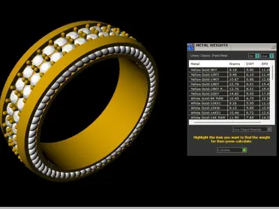 Mens Diamond Eternity Band   3D CAD Jewelry Model 3D print model