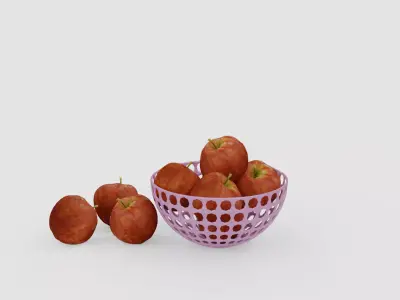 Apple with egg Free low-poly 3D model