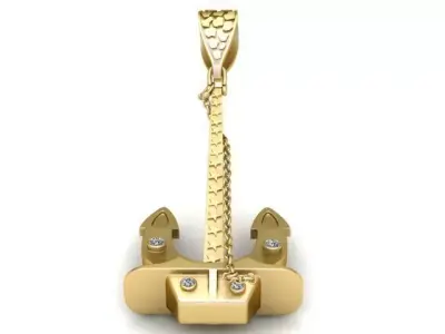 ANCHOR GOLD PENDANT 3D PRINTABLE MODEL  3D print model