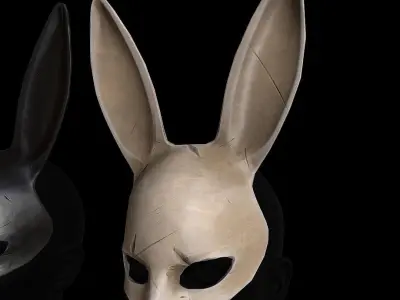 Stylized Bunny Mask Low-poly 3D model