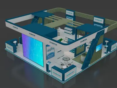 Exhibition booth 10x10 meter  3D model