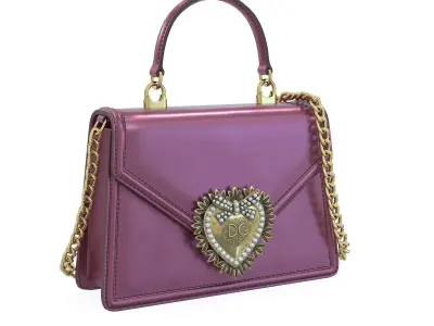 Dolce Gabbana Devotion top-handle Bag Purple Metalic Low-poly 3D model