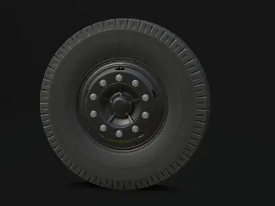 Wheel KAMAZ Free low-poly 3D model