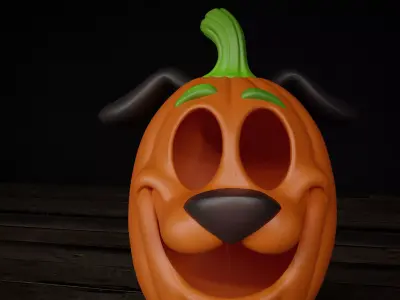 Courage the Cowardly Dog Pumpkin Halloween 3D print model