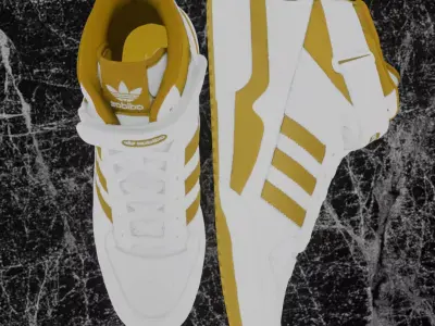 ADIDAS FORUM MID - YELLOW 3D SHOES Low-poly 3D model