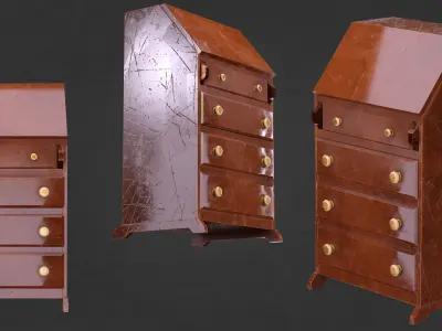 OLD CHARM LADIES BUREAU Antique Low-poly 3D model