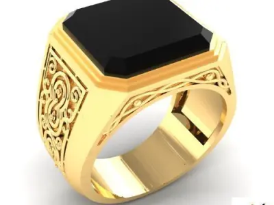 Imperial Onyx Crest Ring  3D print model