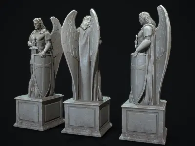 Archangel Statue PBR   Low-poly 3D model