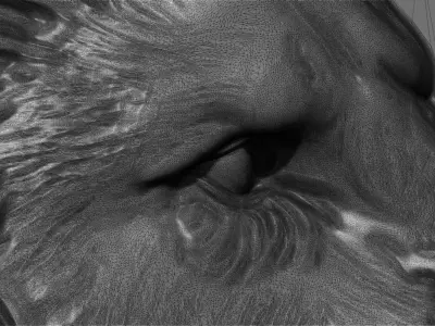 Lion head sculpt for print 3D print model