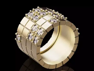 Man ring silver gold jewelry printable 3D model 3D print model