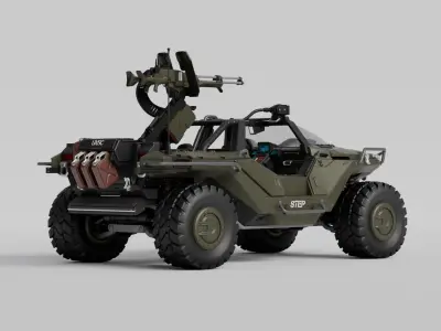 Halo Warthog Low-poly 3D model