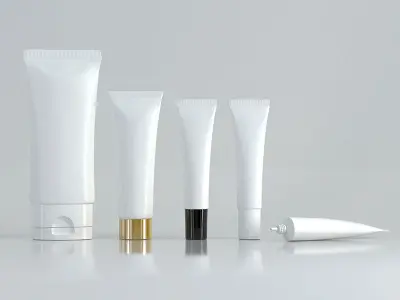 Cosmetic Bottle and Tube Set 3D model
