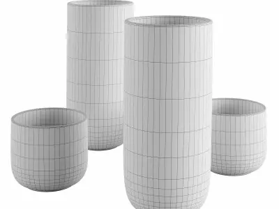 Modern abstract design vases 3D model