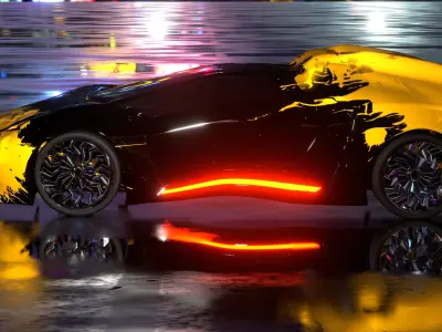 Avax - Cyberpunk car - 5k polygons - TWO 4K textures included Low-poly 3D model