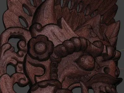 African Mask 03 high-poly 3D print model