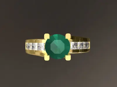 Simple and elegant diamond ring 3D print model