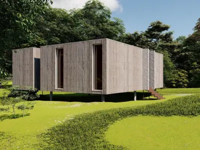 Forest villa-Casa Scene-Modern Villa 3D model
