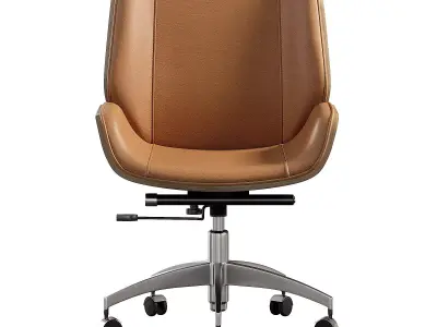 Kafedra ofis TopChairs Crown Brown Low-poly 3D model