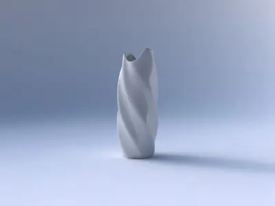 Vase twisted double arc hexagon smooth 3D print model